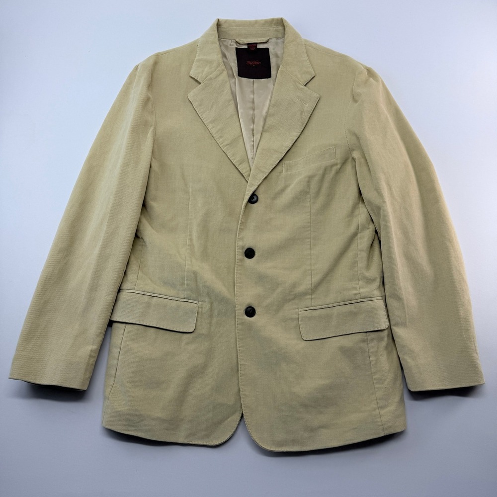 TreVero III Mens XL Tan Beige Corduroy 3 Button Blazer Sport Coat Jacket Cotton